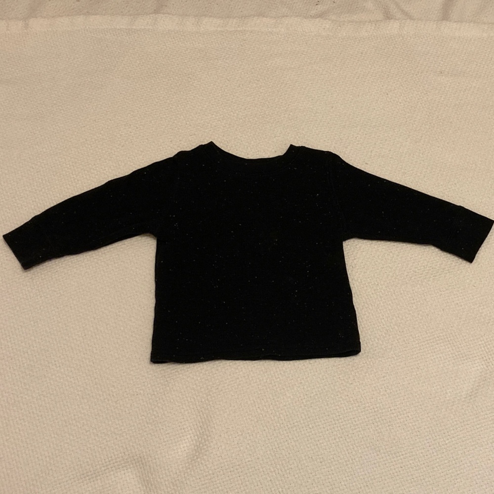 Classic Black Baby Sweater with subtle multicolored dots